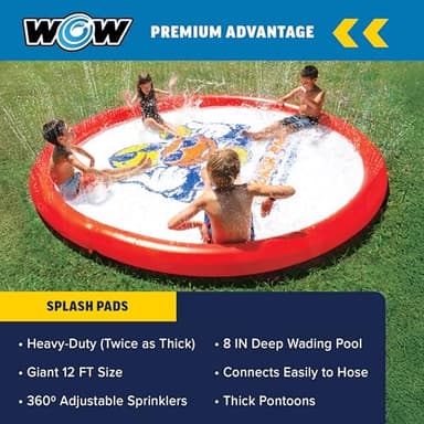 WOW Sports Giant Splash Pad, Durable Wading Pool with Built in Sprinklers - Image 6