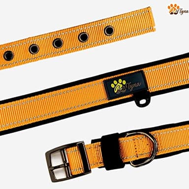 ADITYNA Dog Collars for XSmall Dogs - Padded Ultra Comfortable Soft Neoprene, Reflective, Heavy Duty - Orange Extra-Small Collar - Image 2