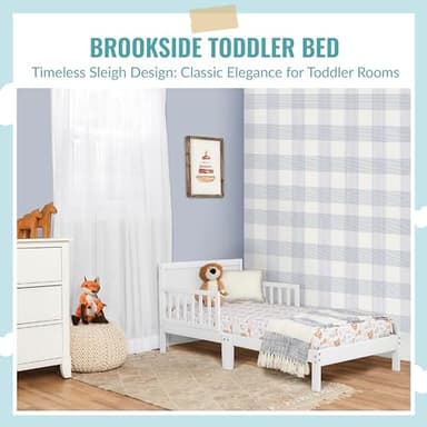 Dream On Me 648-WHT Brookside Toddler Bed, 53lx29bx28h inches, White - Image 6
