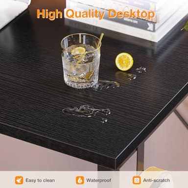 ODK Computer Desk Large Office Desk, 55 Inch Gaming Desk with Storage, Modern PC Desk Work Table with Headphone Hook for Home Office, Black - Image 6