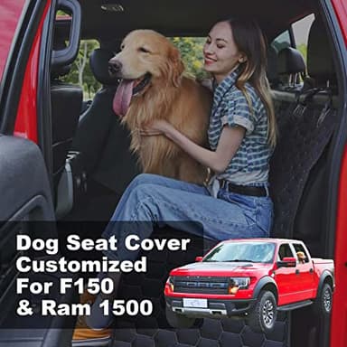 Meginc Dog Car Seat Cover for Trucks, Back Seat Pet Cover for Dogs F150 Ram 1500, Waterproof Dog Hammock for Truck with Mesh Window Heavy Duty Seat Cover for F-Series/GMC Sierra/Silverado - Image 2
