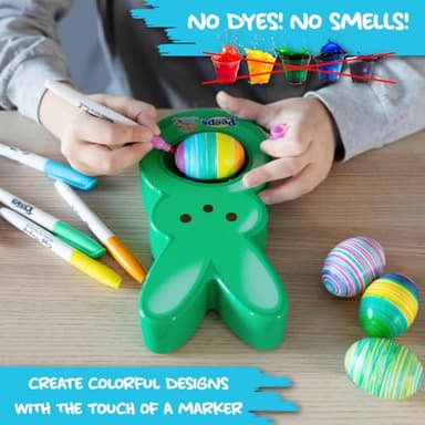 The Eggmazing Egg Decorator - Peeps Bunny - Arts and Craft Set Includes 6 Colorful Quick Drying, Non-Toxic Markers - Green - Packaging May Vary - Image 4