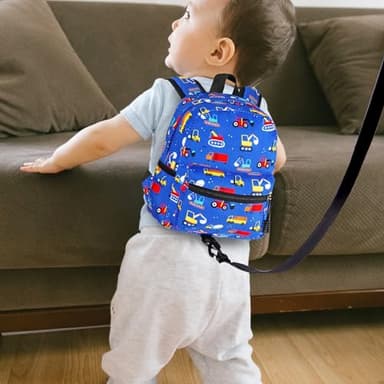 Accmor Toddler Backpack Harness Leash, Mini Baby Walking Backpacks with Anti Lost Wrist Link, Cute Truck Kids Back Pack Harnesses Leashes Tether for 1-3 Yeas Boys Outdoor Travel - Image 5