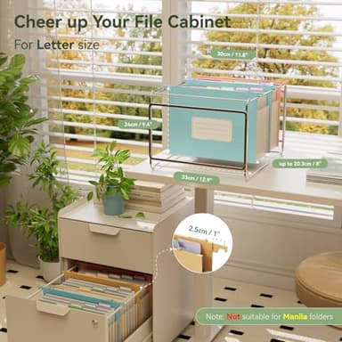 EcoStash Wheat Straw Expanding Hanging File Folders, 3 Color File Organizer, 1.2" Accordion Pockets, Large Capacity, Letter Size for Filing Cabinet, 100% BPA Free, Return to Nature, Healthy Living - Image 3