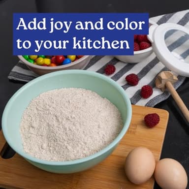 WHYSKO Mixing Bowl Set, 12 Piece Colorful Plastic Mixing Bowls with Lids Set for Food Prep Storage and Serving, Dishwasher Safe Microwave Safe for Kitchen Baking Cooking - Image 5