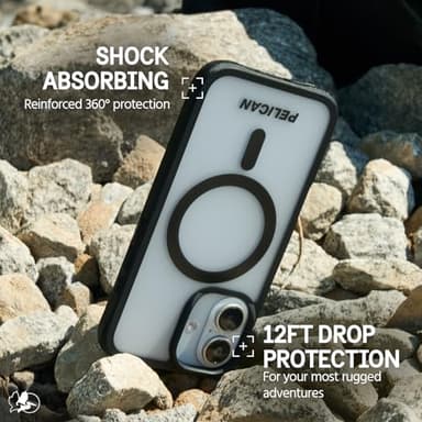 Pelican Ranger iPhone 16 Case [Compatible with MagSafe] Rugged Magnetic Phone Case with 12ft Military-Grade Drop Protection - Heavy Duty Phone Cover for iPhone 16 - Frosted Clear - Image 3