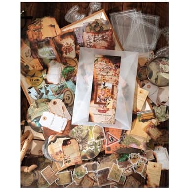 200PCS Vintage Scrapbooking Supplies Pack for Junk Journal Bullet Journals Planners Decoupage Paper Scrapbook Stickers Aesthetic Cottagecore Collage Craft Album (Dappled Marks) - Image 7