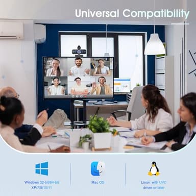 TRAUSI 2K HD Webcam with Wide Angle Lens, Privacy Cover,Auto Light Correction and Noise-Canceling Mic, Plug & Play USB Camera for Mac/Laptop/PC, Compatible with Zoom, Skype, Teams - Black - Image 7