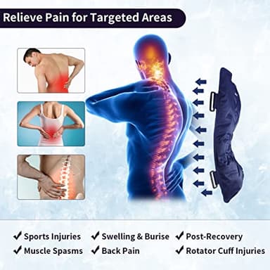 RAINBOW Extra Large Gel Ice Pack for Injuries Reusable (20.5''x 13''), Flexible Cold Pack for Back Pain Relief, Hot Cold Therapy Full Back Ice Pack for Swelling, Bruises & Sprains - Image 7