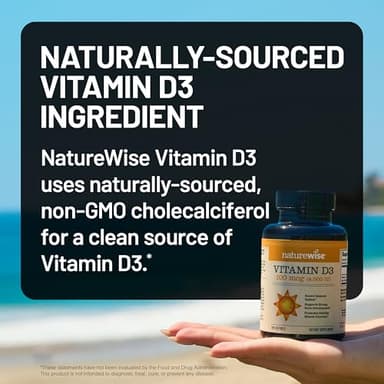 NatureWise Vitamin D3 4000iu (100 mcg) 200-Day Supply for Immune Support, Healthy Muscle Function, and Bone Health - Non-GMO, Gluten Free in Organic Extra Virgin Olive Oil, (Mini Softgel), 200 Count - Image 4