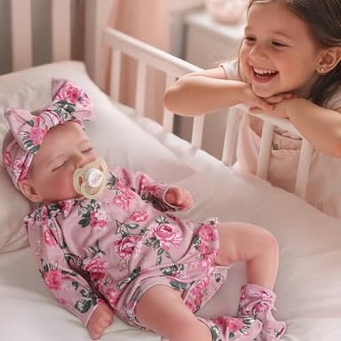 BABESIDE Lifelike Reborn Baby Dolls - Sleeping Realistic Newborn Soft Body Real Life Girl Dolls with Accessories Gifts for Kids Age 3 + & Collection, 20 inches - Image 2