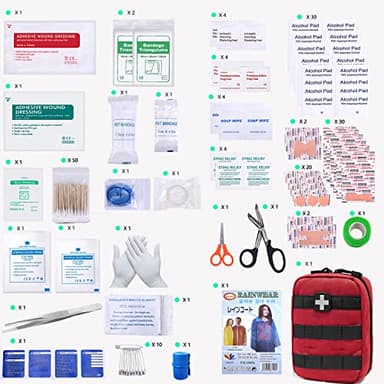 Carlebben EMT Pouch MOLLE Ifak Pouch Tactical MOLLE Medical First Aid Kit Utility Pouch (with Medical Supplies Red) - Image 2