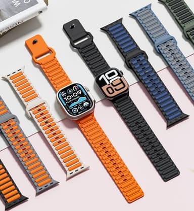 Compatible with Apple Watch Ultra 2 Band for Men,Sport Silicone for Apple Watch Series 10 Band 46mm 45mm 44mm 42mm 41mm 40mm 38mm 49mm,Rugged Soft Strap for iWatch 10/9/8/7/6/5/4/3/SE,Ultra2/Ultra - Image 4