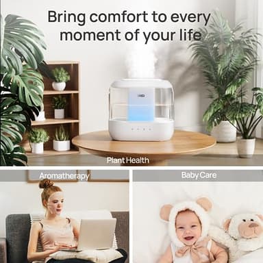 Dreo Humidifiers for Bedroom, 4L Top Fill for Large Room, 36H Runtime, 28 dB Quiet Supersized Cool Mist Air Humidifier for Baby Nursery, Plants, Indoor, Night Light, Easy to Clean & Fill - Image 8