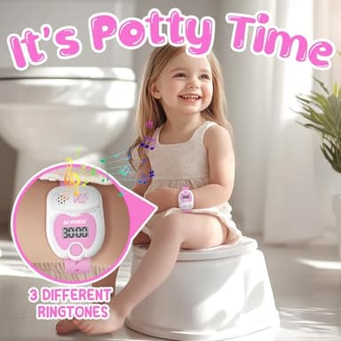 SKYROKU Potty Training Watch for Toddlers – Music & Light Reminders, Silicone Adjustable Strap, Rechargeable, Countdown Timer, Cute Toilet Shape – Easy Setup & Safe for Kids - Image 3