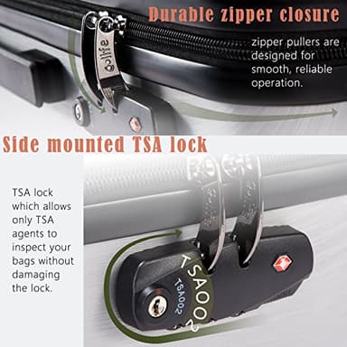 Coolife Luggage Expandable Suitcase PC+ABS 3 Piece Set with TSA Lock Spinner - Image 5