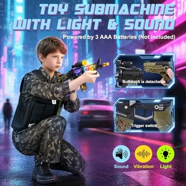 Metemot Kids Army Costume for Boys, Military Soldier Costume with Army Toys, Boys Halloween Costumes with Army Vest, Soldier Boy Dress up Costumes for Play Age 3-12, Halloween Birthday Gift for Kids - Image 4