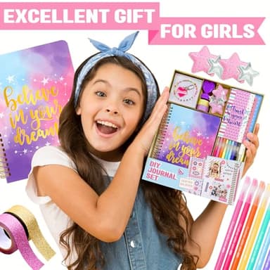 Nollh DIY Journal Kit for Girls/ Teens/ Tween Stationery Scrapbook & Diary Supplies Set Journaling Art Crafts Kit, Ideal Gifts for 8 9 10 11 12 13 14 Year Old Girl - Image 2