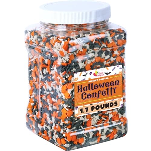 A Great Surprise Halloween Sprinkles Bulk - 1.7 LB - Bat, Pumpkin & Ghosts Confetti Sprinkles - Spooky Toppings - Great for Cookies, Cupcakes, Fall - Image 1