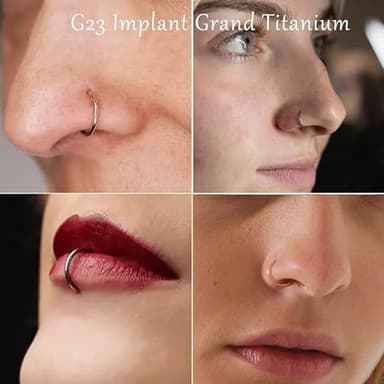 20G 18G 16G Titanium Nose Ring Hoop, Cartilage Hoop Earrings for Women Men Silver Gold Nose Ring Septum Ring Tragus Conch Helix Daith Lip Piercing Jewelry 6mm/7mm/8mm/9mm/10mm (Gold-20g, 7mm) - Image 8