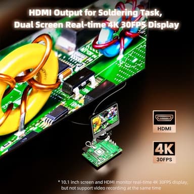 LINKMICRO 4K 30FPS 10.1'' HDMI Digital Microscope with Screen for Soldering LM208S, 3840P UHD Video Audio, 1500X 4K Coins Microscope Camera for Adults, 56 LED Ring Light, Full Coin View, PC View, 64G - Image 6