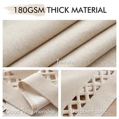 MIULEE Natural Thick Polyester Rectangle Tablecloth with Decorative Cutouts Waterproof Stain Resistant Table Cloth Farmhouse Table Cover for Thanksgiving Dining Party Camping, 52 x 70 inch - Image 4
