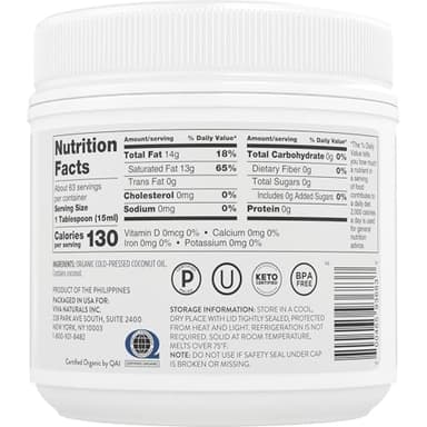Viva Naturals Organic Coconut Oil - Unrefined and Cold-Pressed, Natural Hair Oil, Skin Oil and Cooking Oil with Fresh Flavor, Non-GMO Extra Virgin Coconut Oil (Aceite de Coco), USDA Organic, 32 Fl Oz (Pack of 1) - Image 9