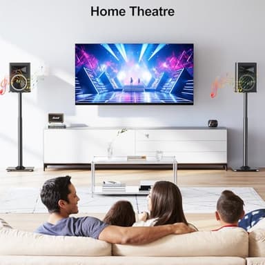 MOUNTUP Universal Speaker Stands Pair 28.3" to 37.4" Height Adjustable Floor Speaker Stands, Holds Bookshelf & Satellite Speaker Large Speaker, Up to 22LBS Cable Concealing 9.8" Plate Black MU9132-L - Image 6