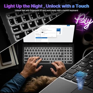 NIMO 17.3 Gaming-Laptop Ryzen 9 8945HS (>i9-13900H) 16GB RAM, 1TB SSD, Radeon 780M, PD 100W USB-C 4.0 AI-Enhanced for Copilot VR Ready, Backlit KB Fingerprint Unlock, Gaming Student Office Business - Image 7