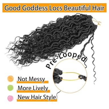 Col Bling Goddess Locs Crochet Hair 14 Inch, 8 Packs Faux Locs Crochet Hair Pre Looped for Women, Boho Crochet Locs with Curly Ends (14 Inch 1#) - Image 4