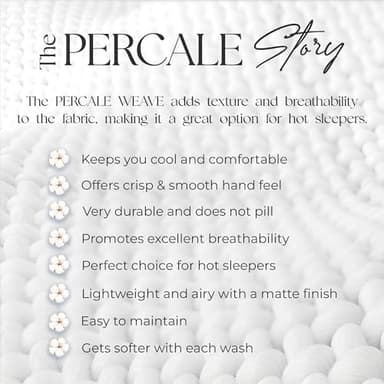 SUPREME ELEGANCE Organic 100% Cotton Queen Sheet Set, 18” Deep Pocket, Snow White | Lightweight, Eco-Friendly Cotton, Percale Softness, Durable & Breathable, Naturally Cooling | All Season Comfort - Image 5