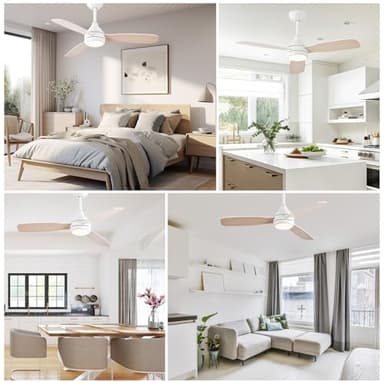 SAMPHON Ceiling Fans with Light and Remote Control, 42'' White Modern Ceiling Fan with Light, Dual-Sided Blades Ceiling Fan with Reversible Motor, 6 Speed for Living Room, Bedroom, Kitchen - Image 9