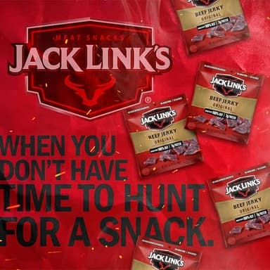 Jack Link's Beef Jerky, Original, Multipack Bags – Flavorful Meat Snacks for Lunches, Ready to Eat Protein Snacks, Individual Packs - 7g of Protein, Made with 100% Beef – 0.625 oz (Pack of 5) - Image 6