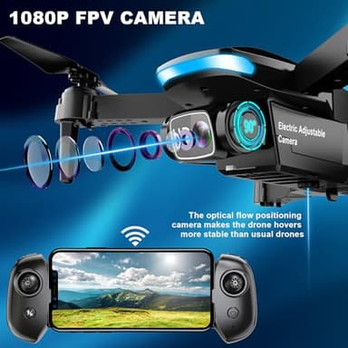Oddire Mini Drone with Camera - 1080P Foldable Drone with Stable Hover, Gravity Control, Trajectory Flight,One Key Take Off/Land, 3D Flip, Drones for Adults with 2 Batteries, Carrying Case, Propellers - Image 3