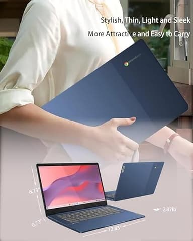 Lenovo Chromebook 14" Touchscreen Slim Laptop Business Student, 8-Core MediaTek Kompanio 520, 4GB RAM, 128GB Storage (64GB eMMC+64GB Card), WiFi 6, Long Battery, Chrome OS+MarxsolAccessory - Image 5