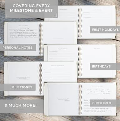 Keepsake Baby Memory Book for Boys and Girls – Timeless First 5 Year Baby Book – Neutral Journal Scrapbook or Photo Album - Record a Milestone for Every Event from Birth to Age 5 - Image 5