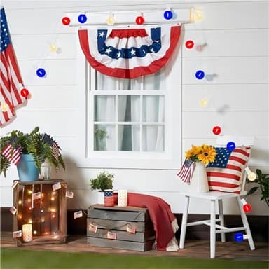 G40 Red White and Blue Lights,25Ft Fourth of July Light with 27 G40 LED Red White and Blue Bulbs(2 Spare),Waterproof Outdoor Hanging Patio Lights for Independence Day Memorial Day Party Decor - Image 4