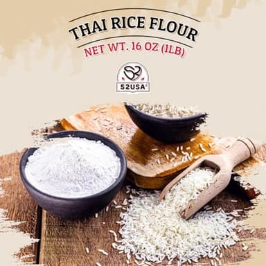 52USA Thai Rice Flour 48 Ounce (Basic), 1 Pound (Pack of 3), Rice Flour for Baking or Cooking, Product of Thailand, All Natural White Rice Flour, Vegan - Image 3