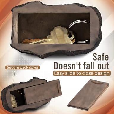 RamPro Hide-a-Spare-Key Fake Rock - Looks & Feels like Real Stone - Safe for Outdoor Garden or Yard, Geocaching (1) - Image 2
