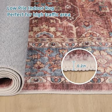 Dripex Tribal Washable Runner Rug-2x5 Non-Slip Non-Shedding Runners for Hallways Stain Resistant Kitchen Mat Laundry Entryway Carpet Runner for Doorway Entrance Bedroom Living Room Decor - Image 4