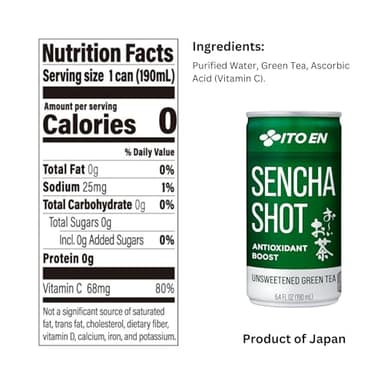 Ito En Sencha Shot, Japanese Green Tea, 6.4 Ounce (Pack of 30), Unsweetened, Zero Calories - Image 6