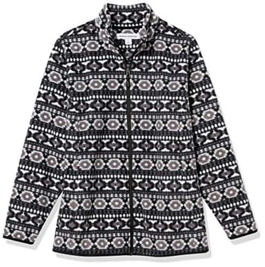 Amazon Essentials Women's Classic-Fit Full-Zip Polar Soft Fleece Jacket (Available in Plus Size), Black White Geo Print, 1X - Image 7