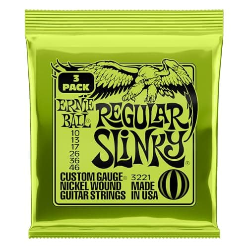 Ernie Ball Regular Slinky Nickel Wound Electric Guitar Strings 3-pack, 10-46 Gauge (P03221) - Image 1