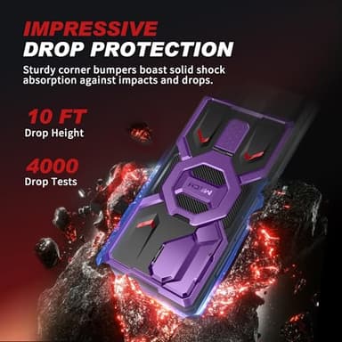 TONGATE Magnetic for Samsung Galaxy S25 Ultra Case with Privacy Screen Protector, [Compatible with MagSafe][Camera Protective Cover][Military-Grade Protection] Ring Stand Phone Case S25 Ultra, Purple - Image 5
