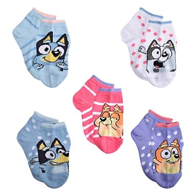 Bluey Boys Kids Quarter Socks, Light Blue (5 Pack), Small US - Image 1