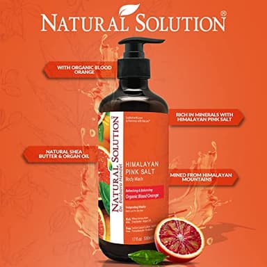Natural Solution Body Wash, Formulated with Organic Blood Orange Extracts with Himalayan Pink Salt, Revitalizes & Refreshing Your Skin, 17 fl oz/Each – Pack of 3 - Image 2