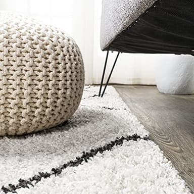 JONATHAN Y Diamond Shag Beige/Dark Gray Indoor Area Rug 8X10 ft, Inca Moroccan for Living Room, Bedroom, Kitchen, Office, Easy-Cleaning, High Traffic, Pet-Friendly, Non-Shedding SHG101A-8 - Image 8