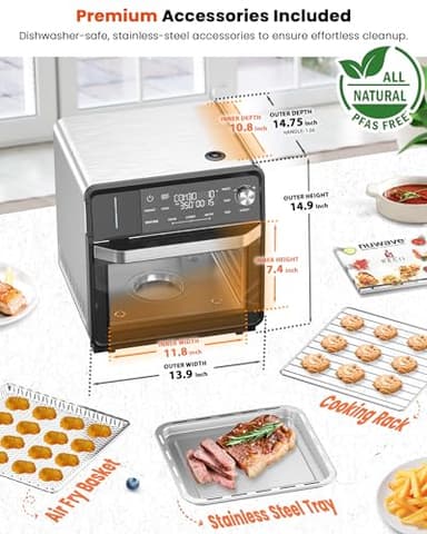 Nuwave Combi Steam Oven, Non-Toxic Stainless Steel Multi-Cooker with Air Fry, Steam, Sous Vide, Toast & More, 50-450°F Precision, 120 Presets, Moisture Control, Programmable, Easy to Clean - Image 2