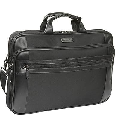 Kenneth Cole Reaction Urban Traveler Slim 18.4" Laptop Sleeve Top Zip Computer Portfolio Bag, Black - Image 1