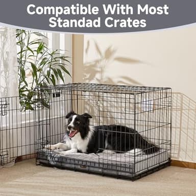 OhGeni Orthopedic Waterproof & Machine Washable Dog Bed for Medium Large Pets, Suitable for Crates, Cat Mat with 25D Egg Crate Foam, Non-Slip Bottom & Removable Cover, 35 Inches(Gray) - Image 3